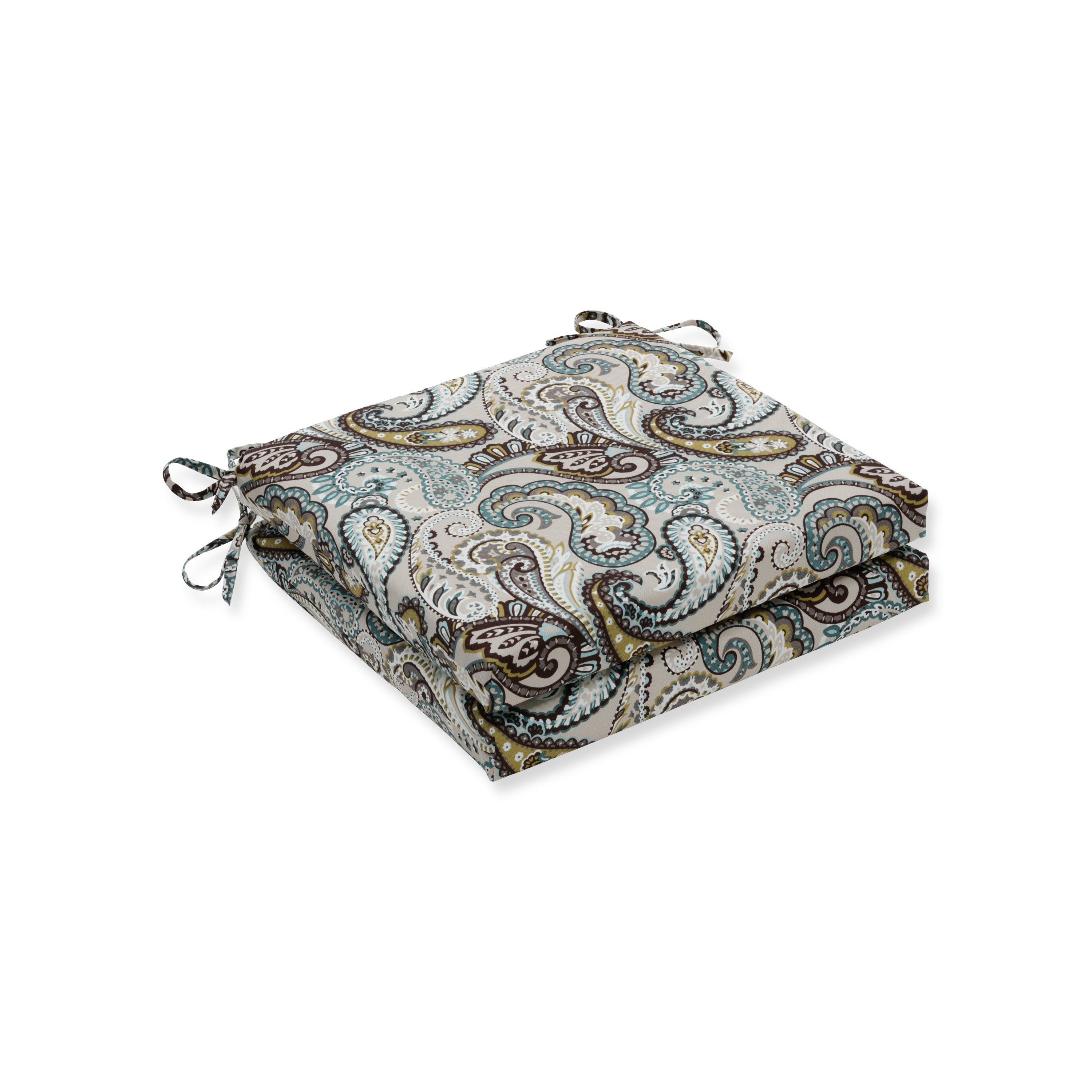 Tamara Paisley Quartz Squared Corners Seat Cushion 20X20X3 (Set Of 2)