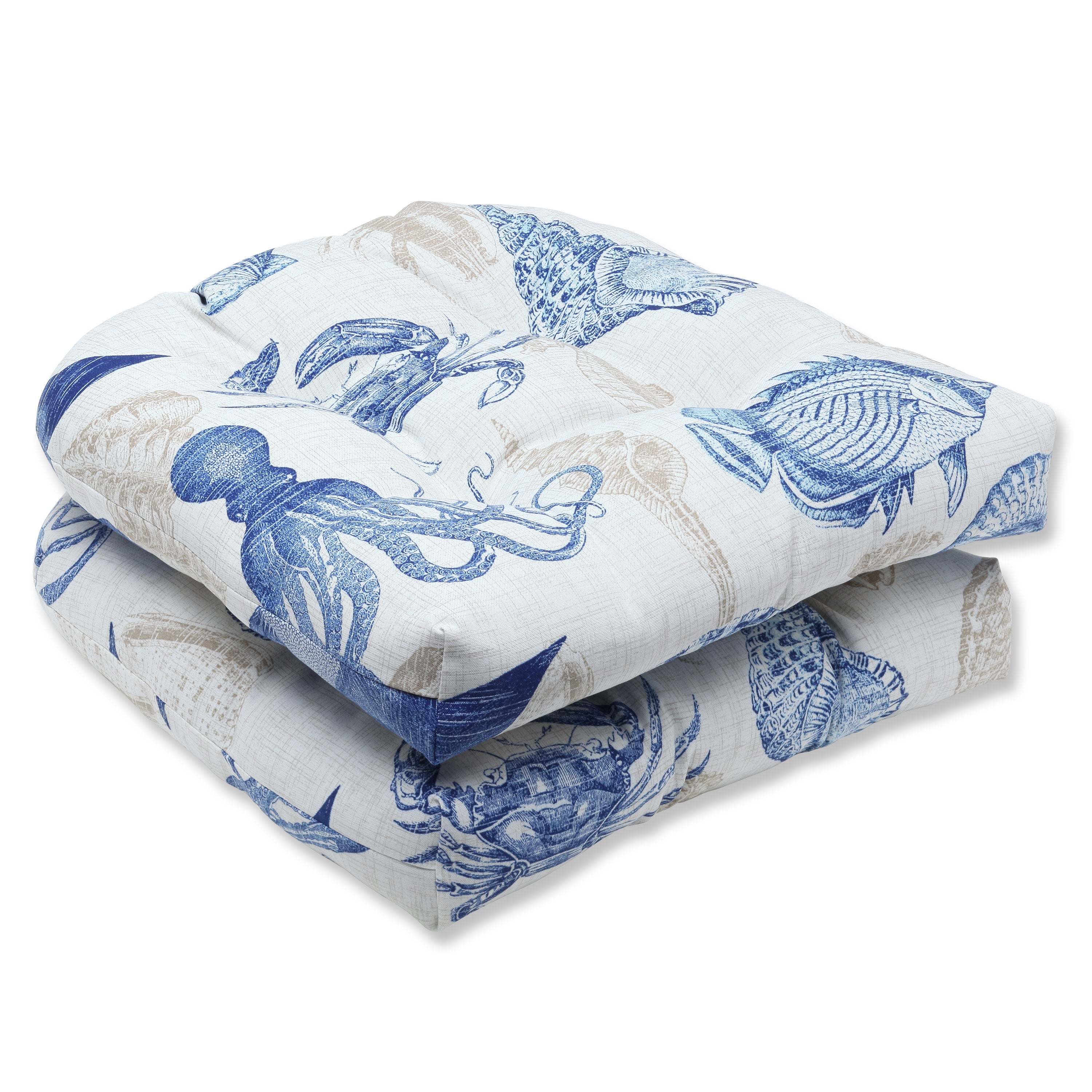 Sealife Marine Wicker Seat Cushion (Set Of 2)