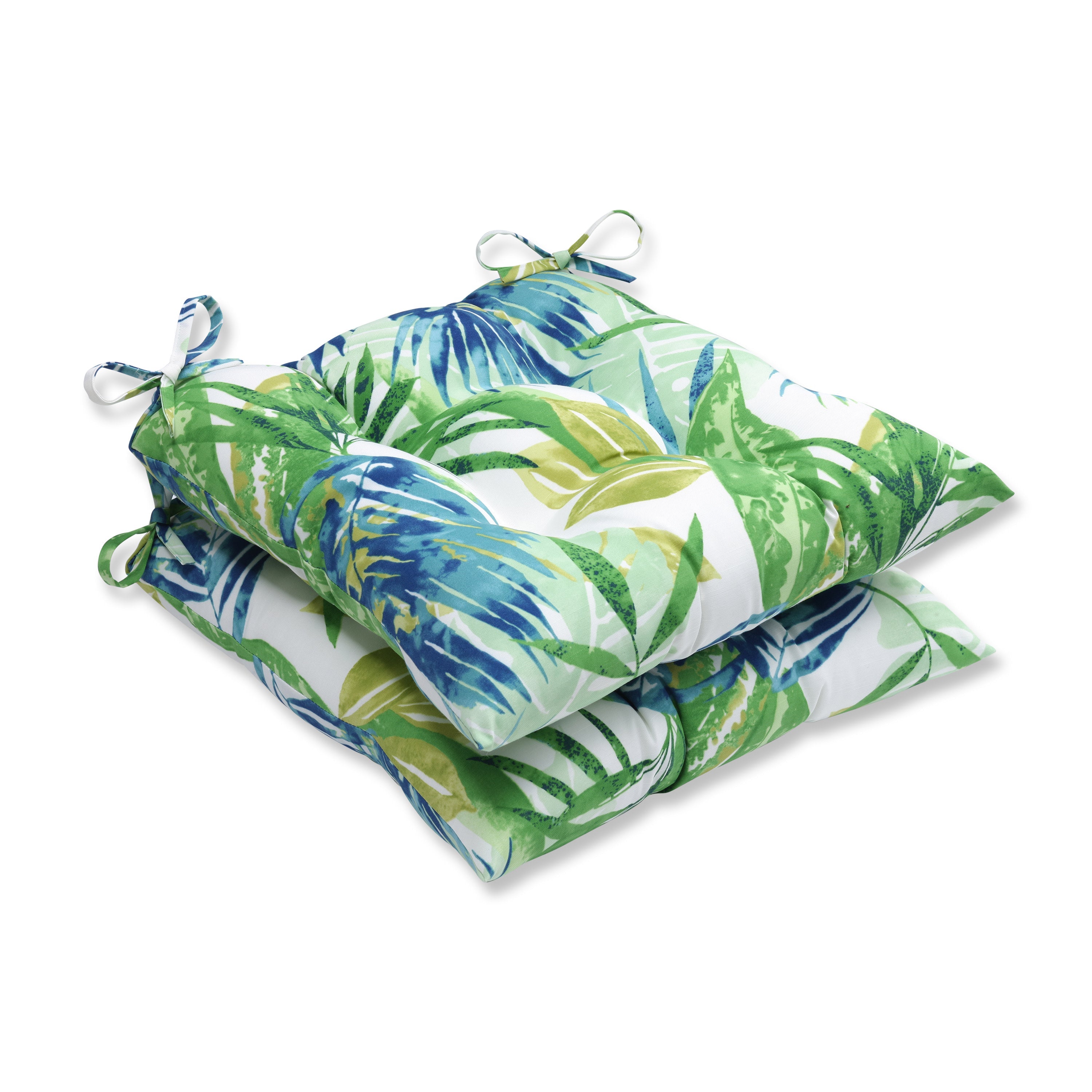 Soleil Blue/Green Tufted Seat Cushions