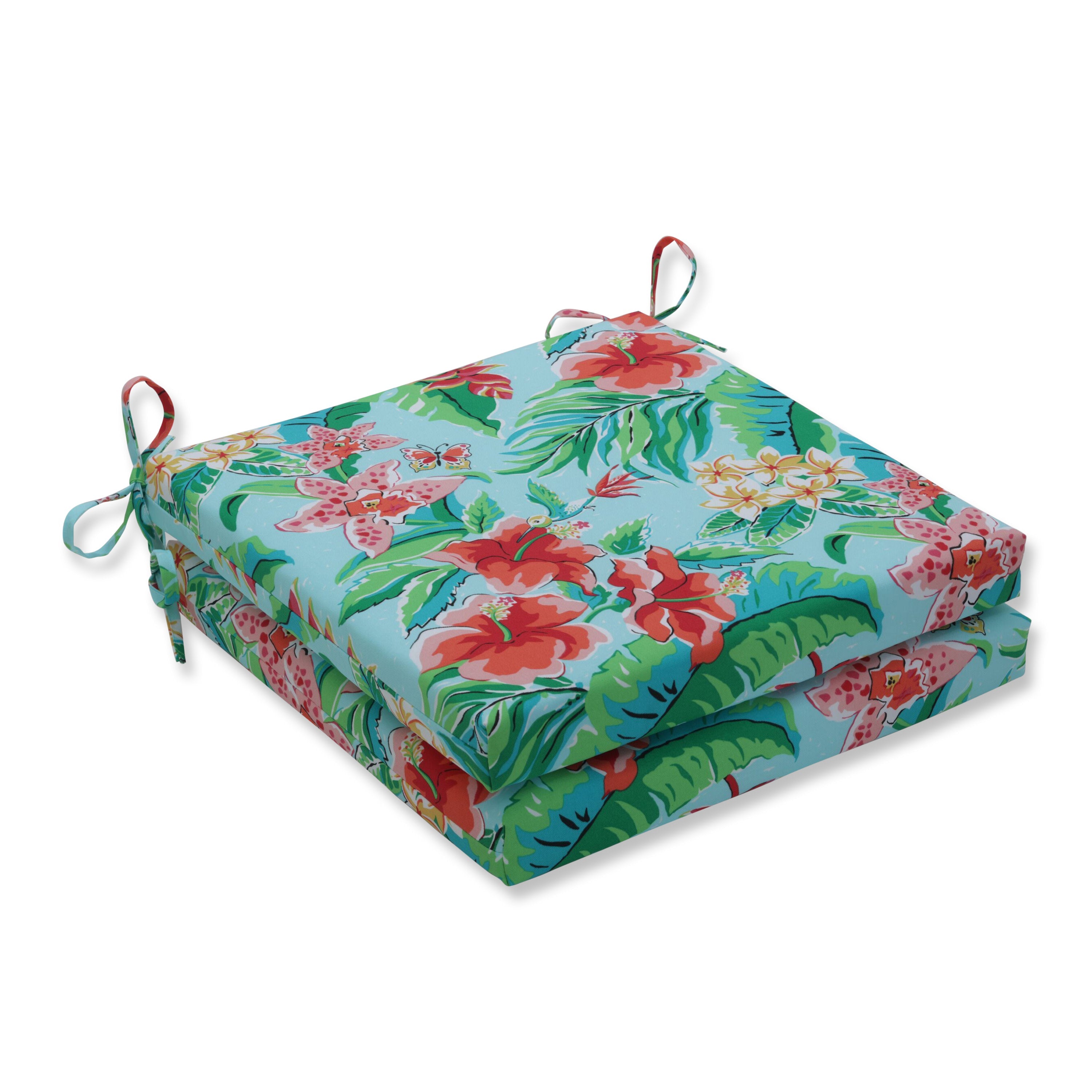 Tropical Paradise Squared Corners Seat Cushion 20X20X3 (Set Of 2)