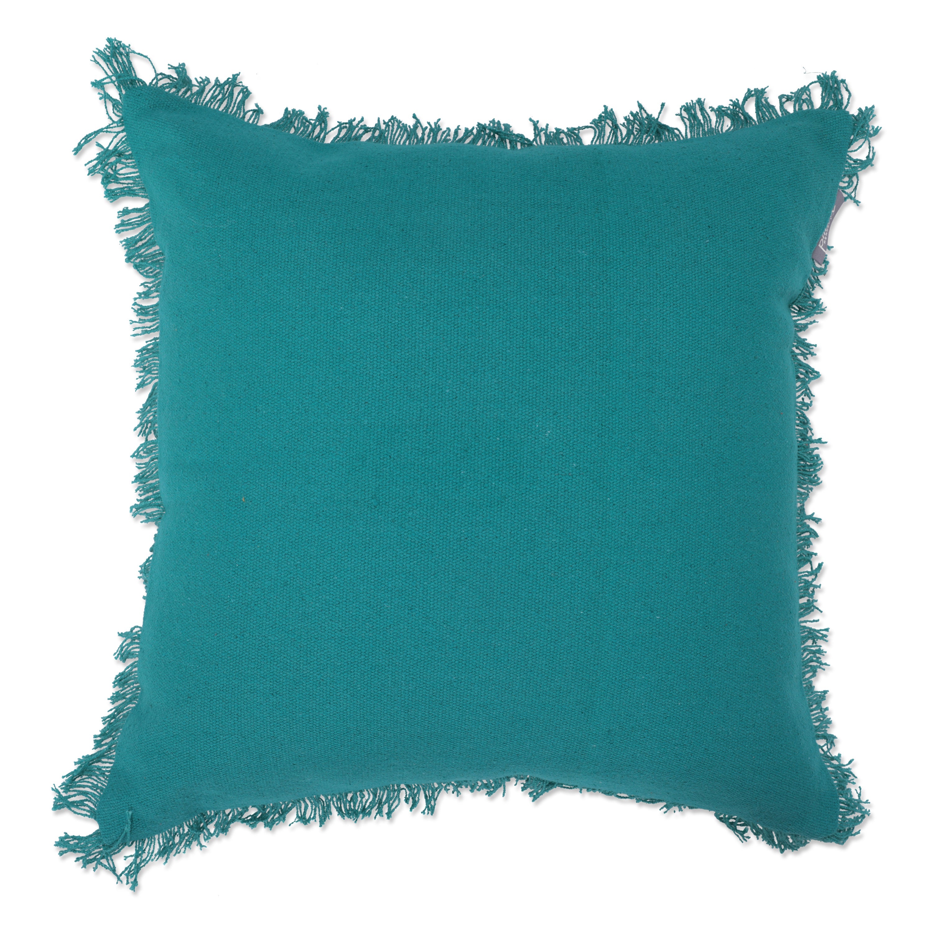 Throw Pillow in Fancy Fringe Turquoise, 20" x 20"