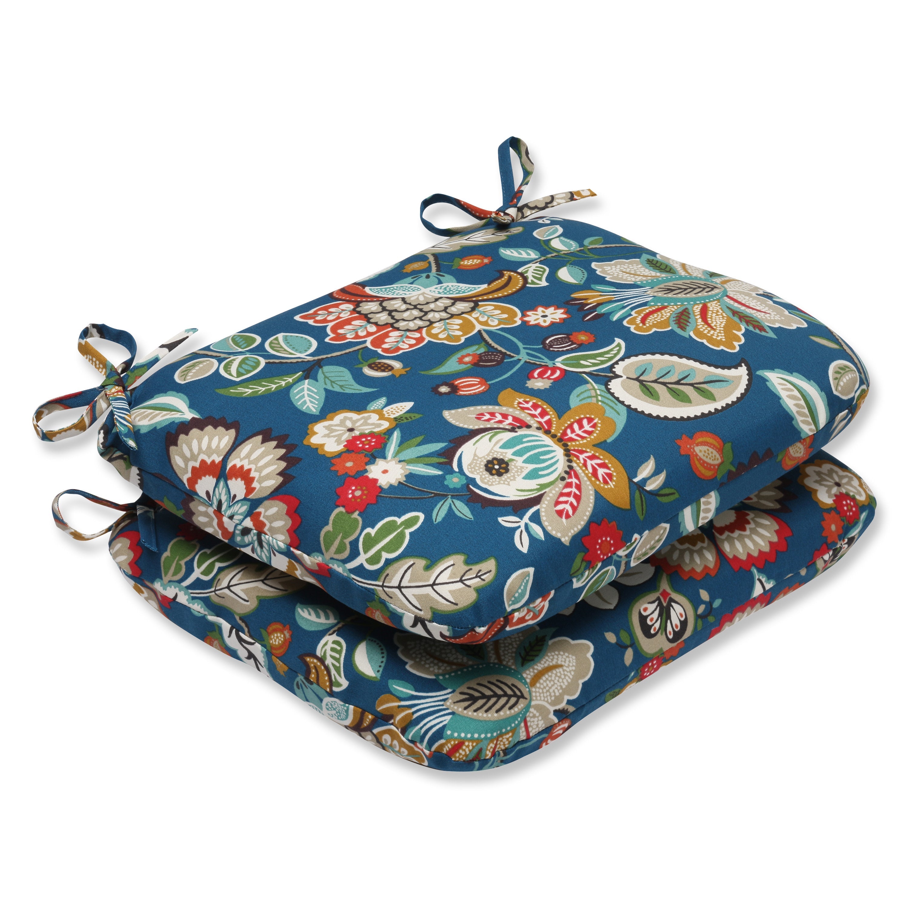 Telfair Peacock Rounded Corners Seat Cushion (Set Of 2)