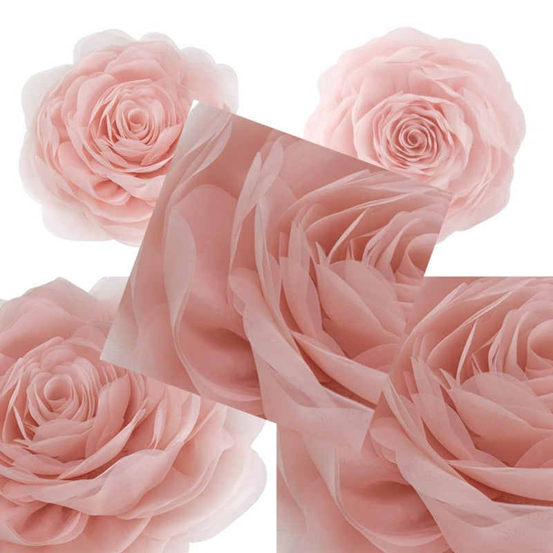 3D Flower Decorative Throw Pillow Covers Aesthetic Floral Accent Pillow Cases Round Cushion Handmade Pillowcase for Bedroom Bed Couch Chair Office 14 Inch Peach Pink