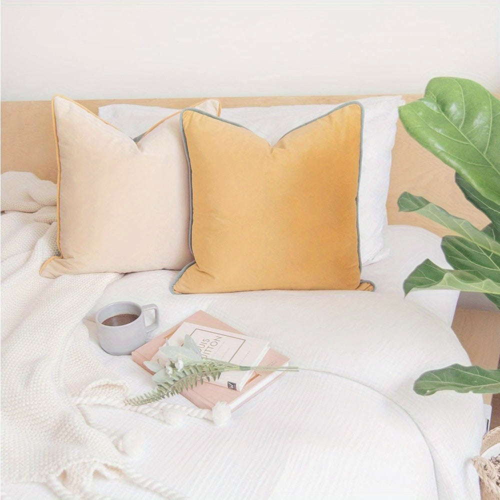 2pcs Velvet Modern Double-sided Design Cushion Cover Decorative Pillow Cover Mixed with Home Decoration (excluding Pillow Core)