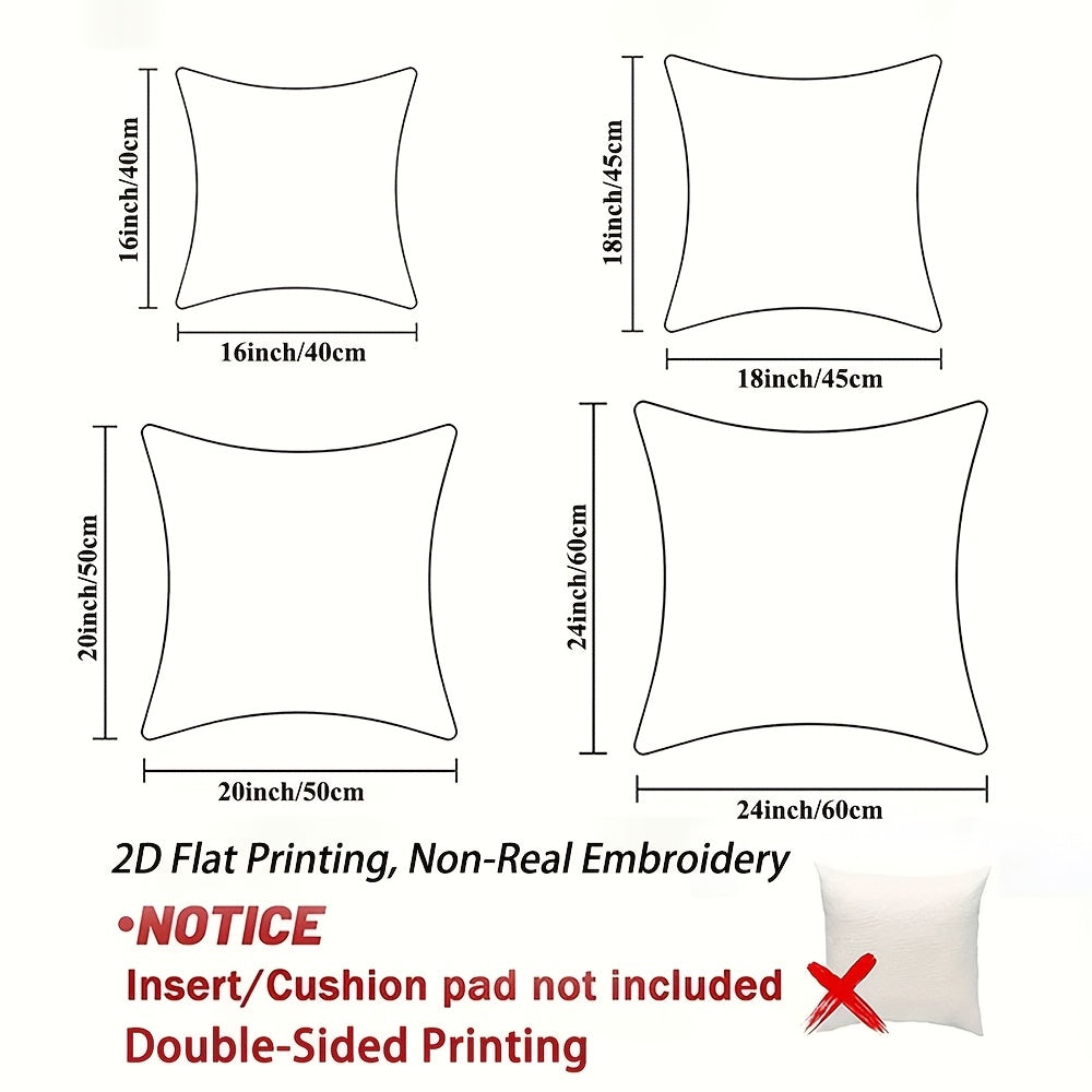 2D Flat Printing, 4pcs Witch And Castle Throw Pillow Covers - Autumn Decorative Accent Cushion Covers for Office, Car, Non-Real Embroidery - Double-Sided Luxurious Sofa Bed Living Room Bedroom Decoration, Without Pillow Inserts YH-LCX67965-67968, for