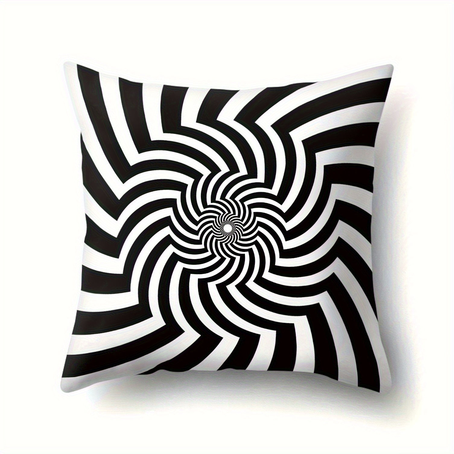 4pcs Black and White Spiral Pillow Covers - Double-Sided Printing, Soft Plush Cushion Cases with Zipper Closure, Modern Optical Illusion Decor for Living Room, Bedroom, Office - Machine Washable Sofa Pillow Shams, Pillow Covers for Living Room, Bedroom