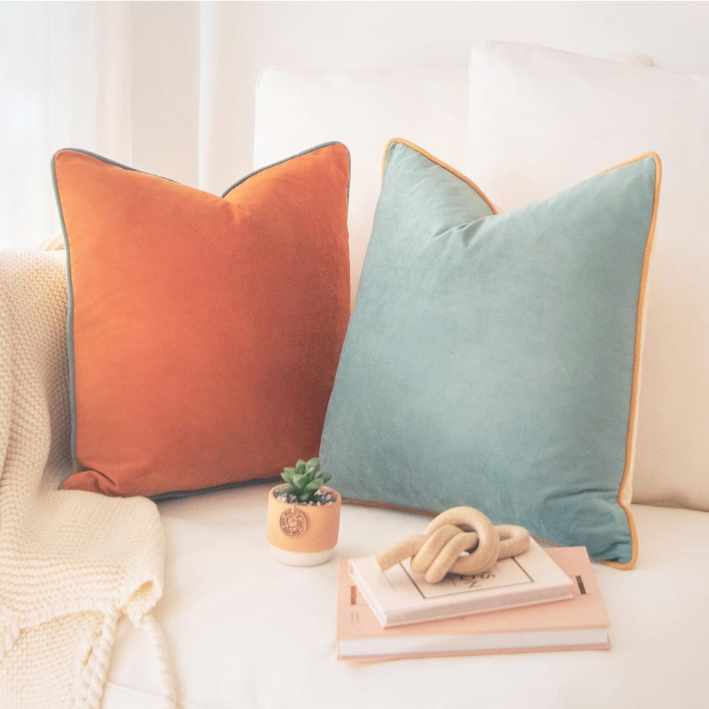 2pcs Velvet Modern Double-sided Design Cushion Cover Decorative Pillow Cover Mixed with Home Decoration (excluding Pillow Core)