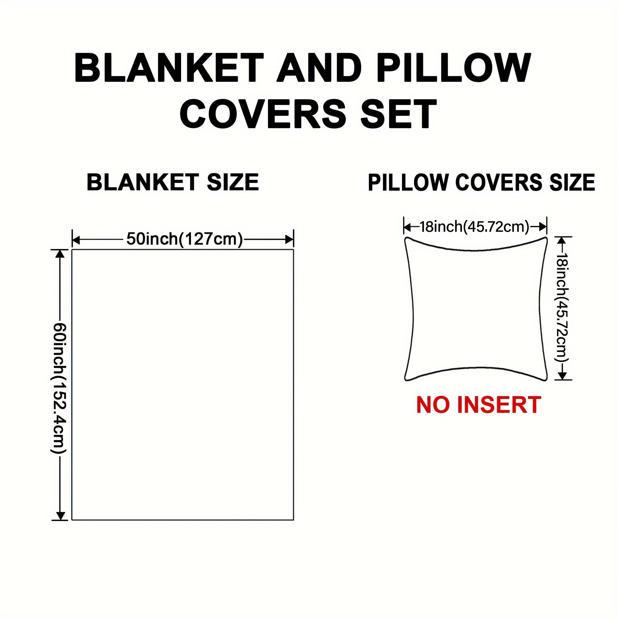 3pcs Throw Combo, 2 Pillow Cover & 1Throw Blanket Combo with Velvet Backing, All-Season Comfort, Plush Fuzzy Soft Warm for Couch Chair Bed Sofa Bedroom Living Room Office Travel Camping