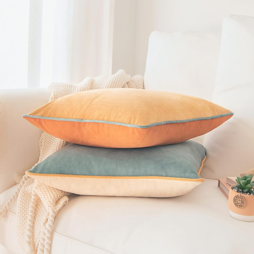 2pcs Velvet Modern Double-sided Design Cushion Cover Decorative Pillow Cover Mixed with Home Decoration (excluding Pillow Core)