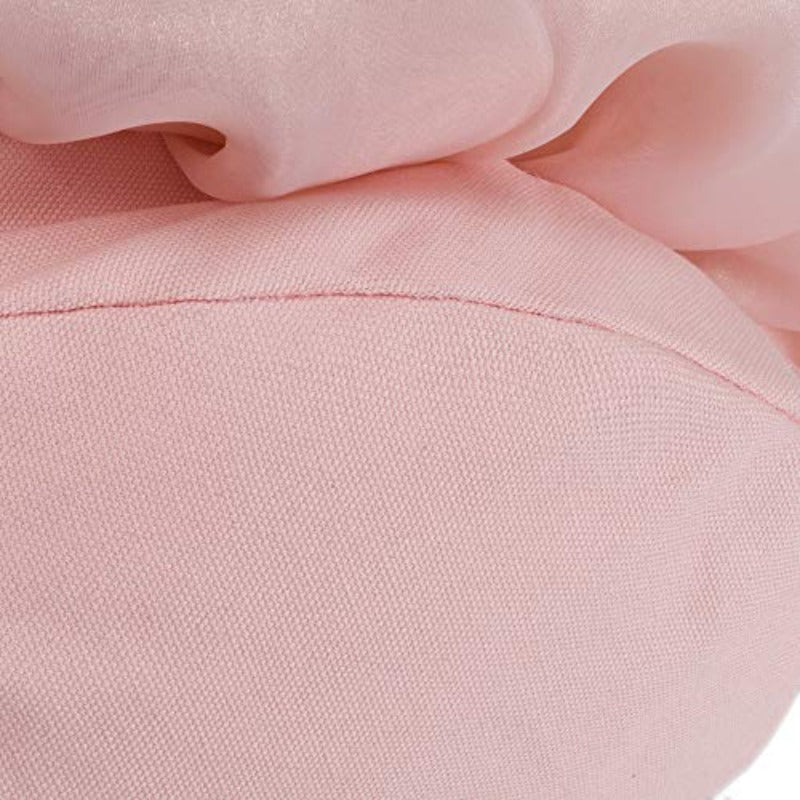 3D Flower Decorative Throw Pillow Covers Aesthetic Floral Accent Pillow Cases Round Cushion Handmade Pillowcase for Bedroom Bed Couch Chair Office 14 Inch Peach Pink
