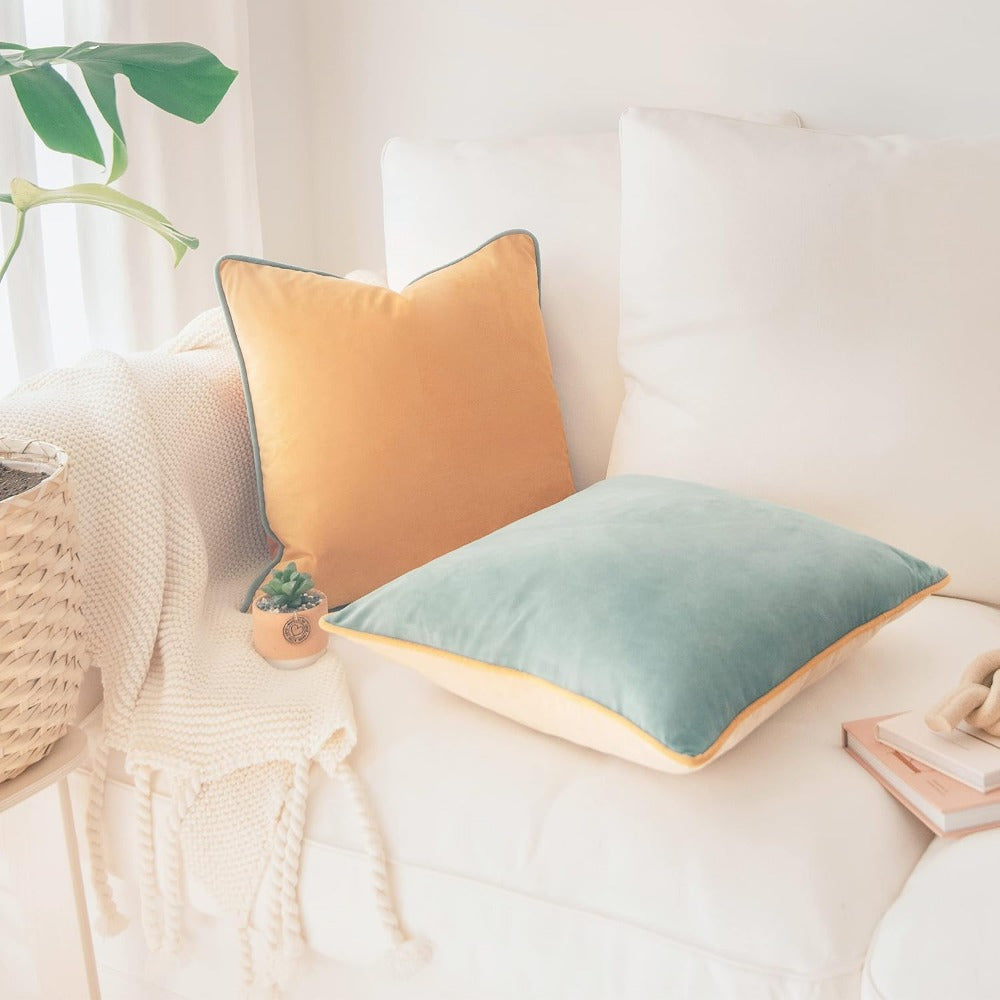 2pcs Velvet Modern Double-sided Design Cushion Cover Decorative Pillow Cover Mixed with Home Decoration (excluding Pillow Core)