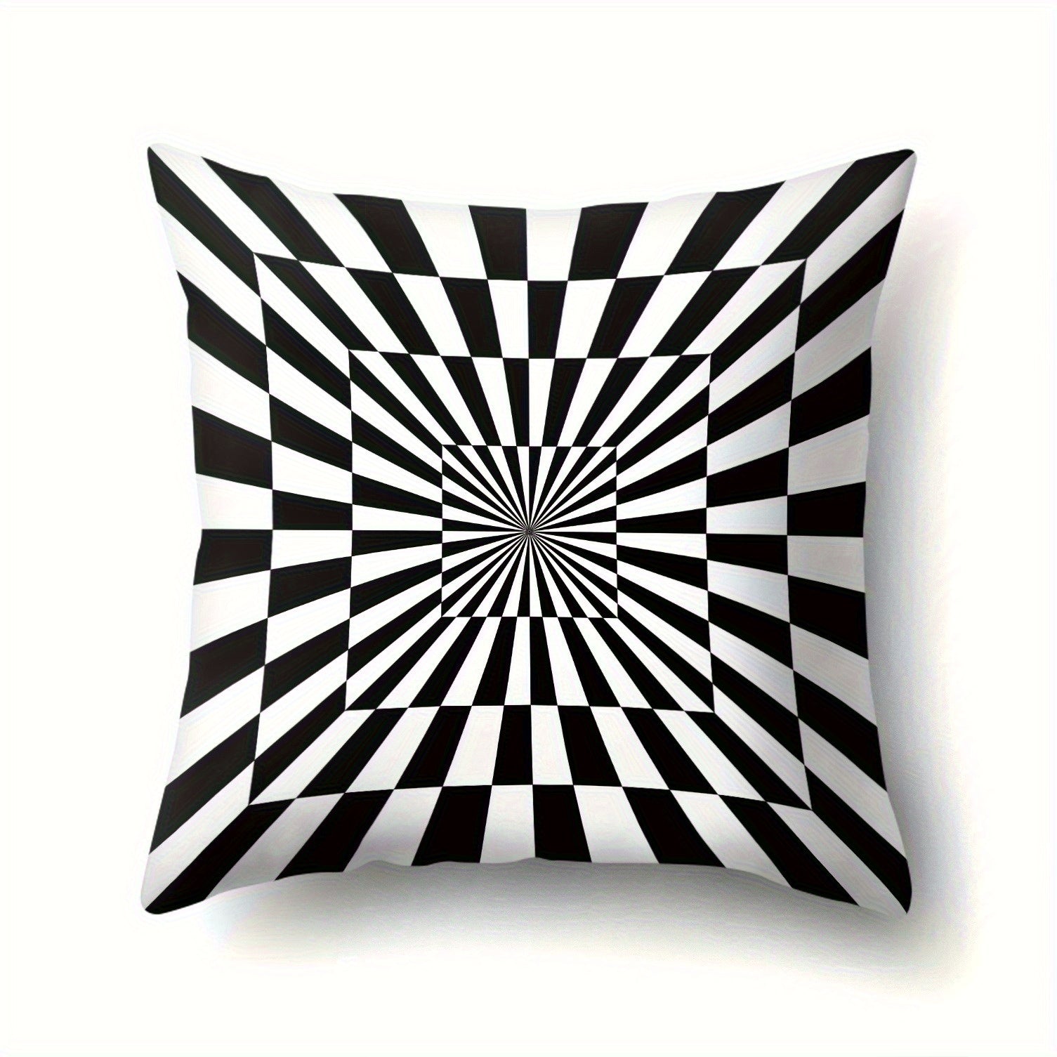 4pcs Black and White Spiral Pillow Covers - Double-Sided Printing, Soft Plush Cushion Cases with Zipper Closure, Modern Optical Illusion Decor for Living Room, Bedroom, Office - Machine Washable Sofa Pillow Shams, Pillow Covers for Living Room, Bedroom