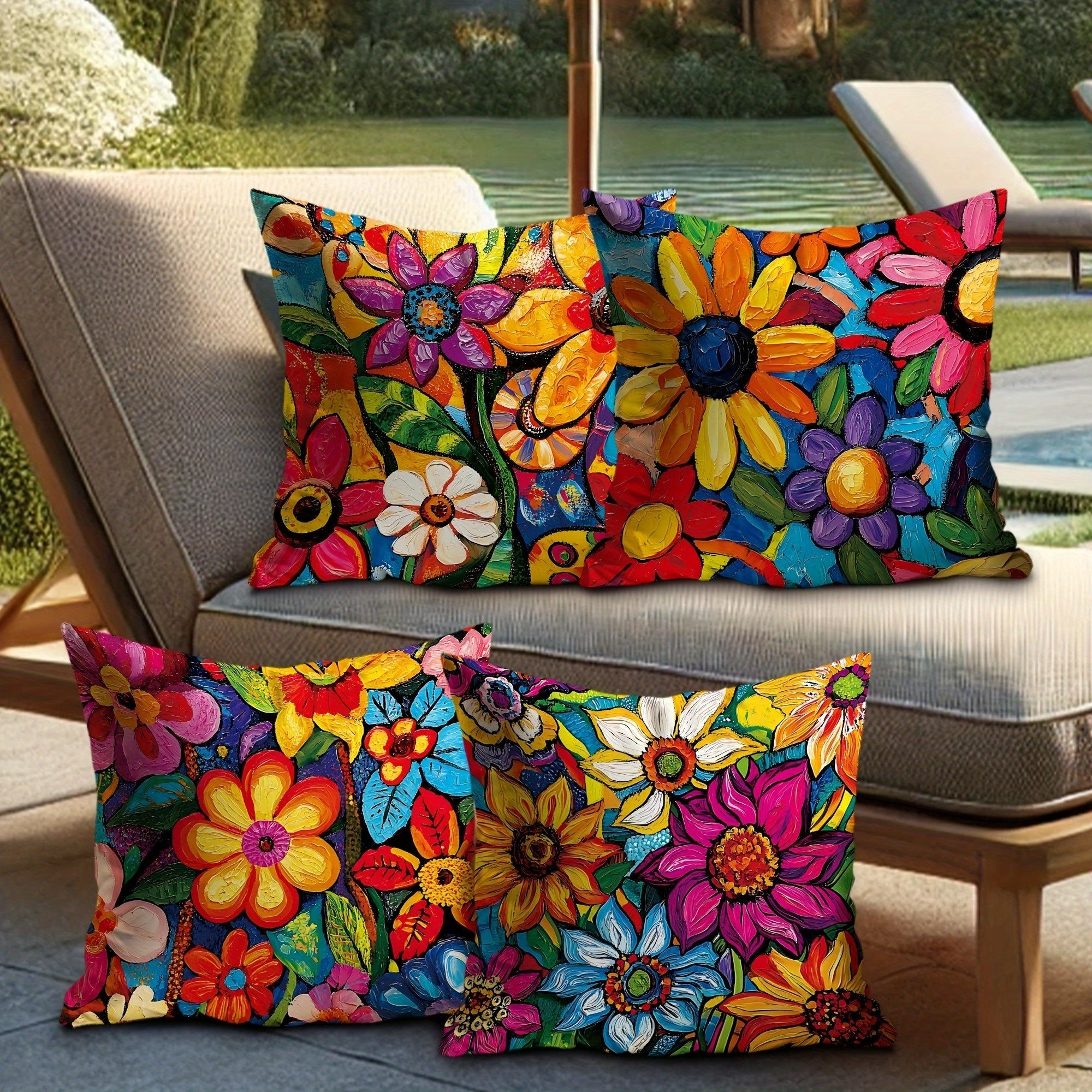 4pcs Double-Sided Printed Retro Floral Pillow Covers - Soft Short Plush with Zipper Closure, Machine Washable, Multiple Sizes for Living Room, Bedroom, Sofa Decor, Pillows for Couch, Cozy Home Styling, Vibrant Prints, Durable Fabric, Decorative Pillows,