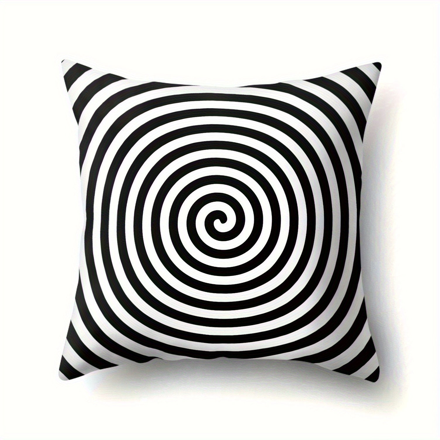 4pcs Black and White Spiral Pillow Covers - Double-Sided Printing, Soft Plush Cushion Cases with Zipper Closure, Modern Optical Illusion Decor for Living Room, Bedroom, Office - Machine Washable Sofa Pillow Shams, Pillow Covers for Living Room, Bedroom