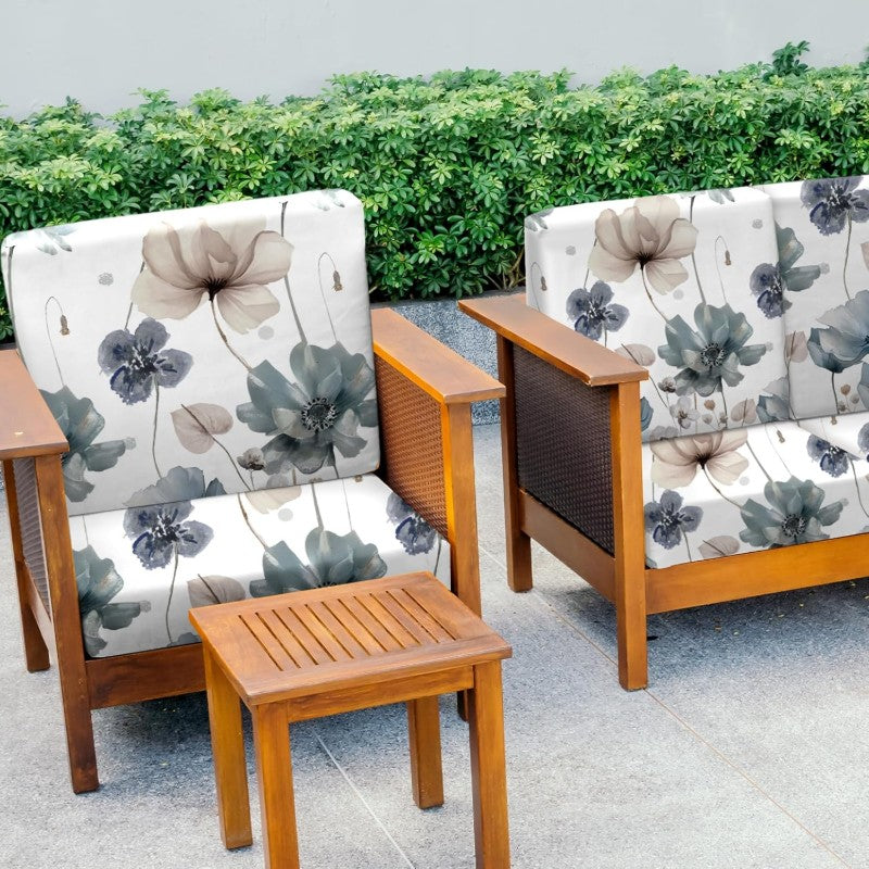 Hosuly 8 Pcs Spring Wildflower Sofa Cushion Cover for Patio Blue Summer Floral Stretch Outdoor Sofa Seat Cushions Cover Tropical Flower Indoor Replacement Couch Chair Slipcover Flexibility
