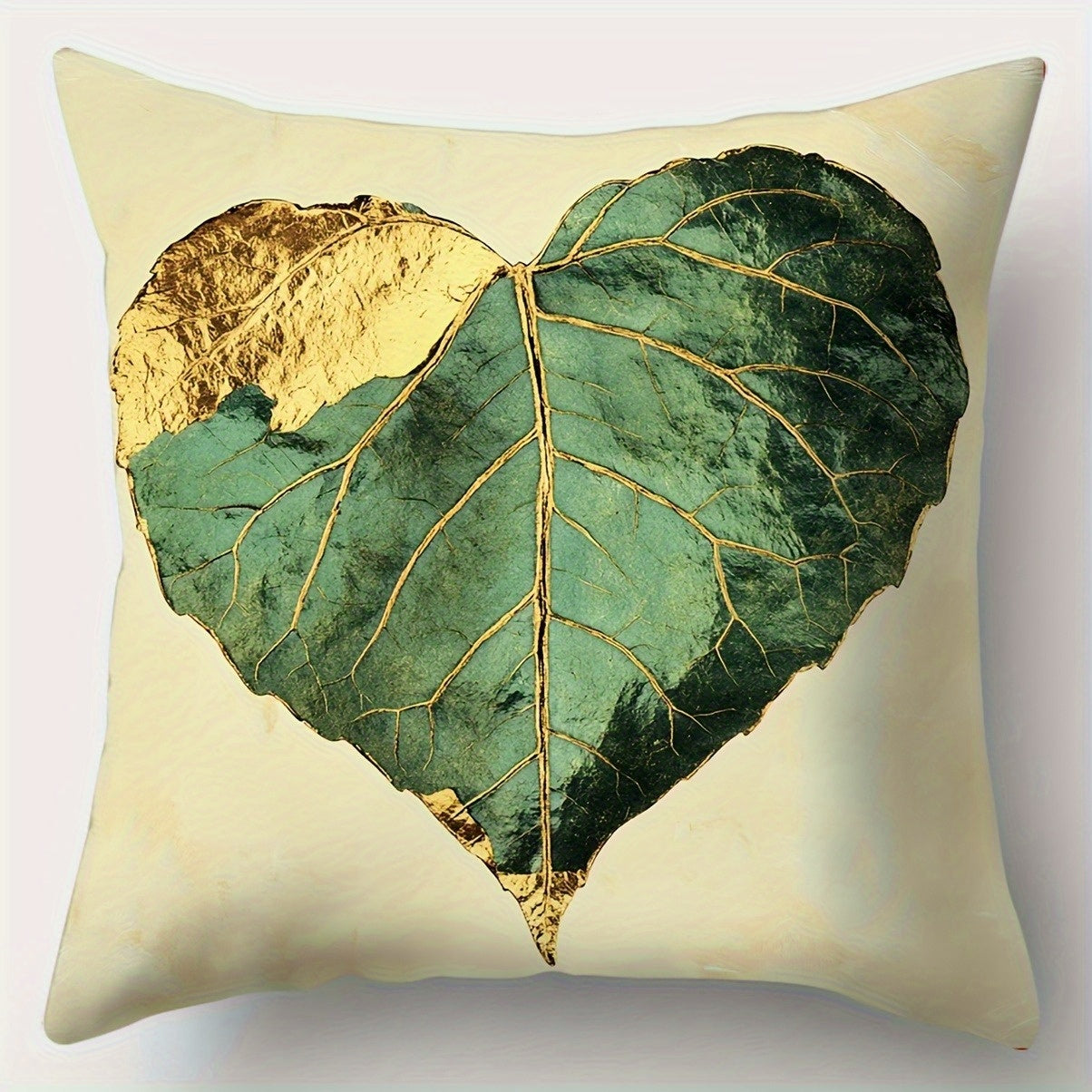 4pcs Vintage Botanical Leaf Print Pillow Covers - Double-Sided 2D Flat Printed Soft Plush Decorative Pillowcases with Zipper Closure, Multiple Sizes for Living Room, Bedroom, Sofa - Machine Washable Home Decor, Pillow Covers for Living Room, Bedroom