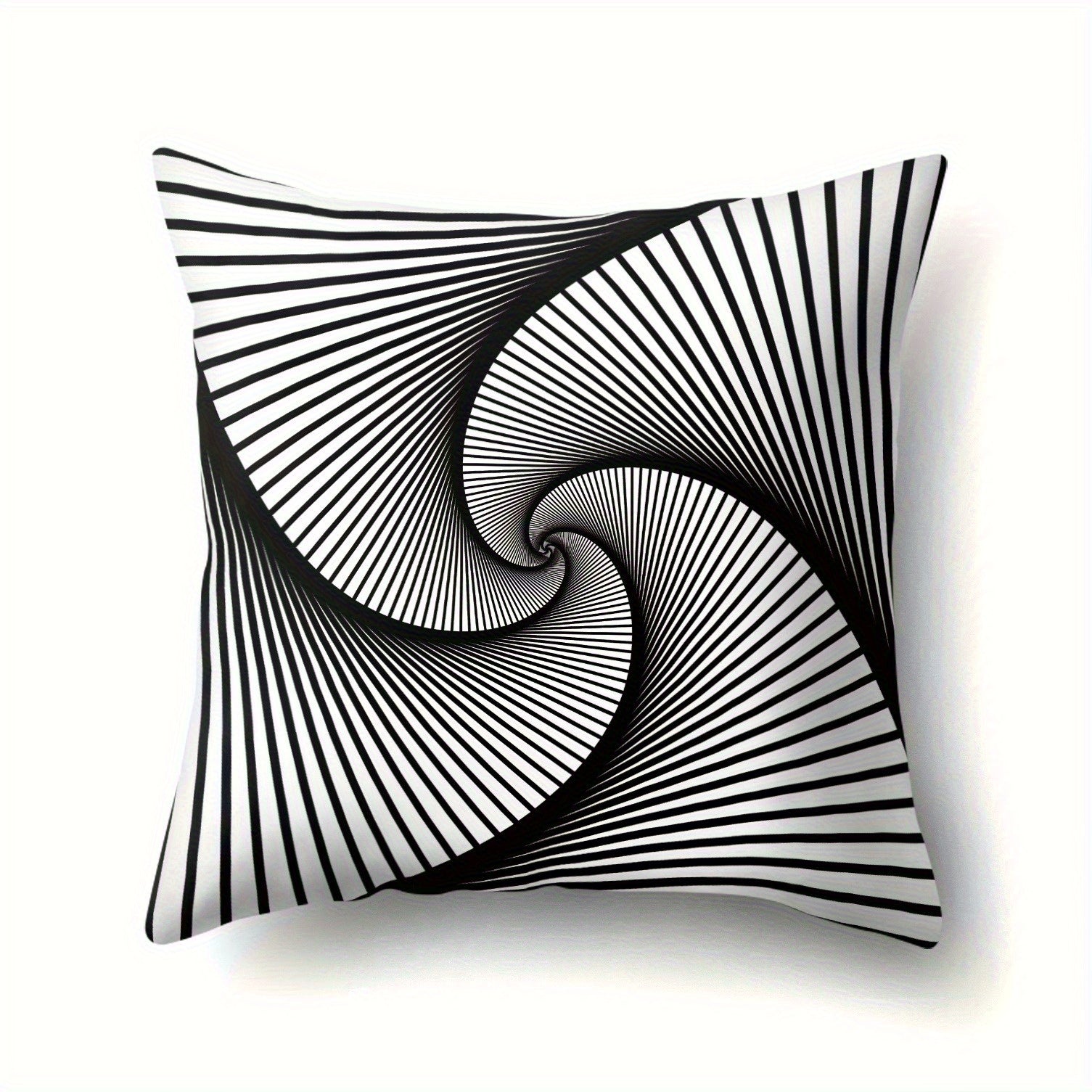 4pcs Black and White Spiral Pillow Covers - Double-Sided Printing, Soft Plush Cushion Cases with Zipper Closure, Modern Optical Illusion Decor for Living Room, Bedroom, Office - Machine Washable Sofa Pillow Shams, Pillow Covers for Living Room, Bedroom