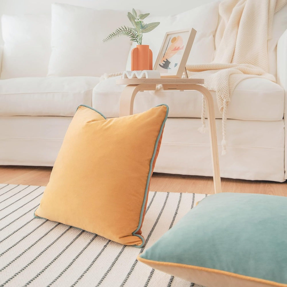 2pcs Velvet Modern Double-sided Design Cushion Cover Decorative Pillow Cover Mixed with Home Decoration (excluding Pillow Core)