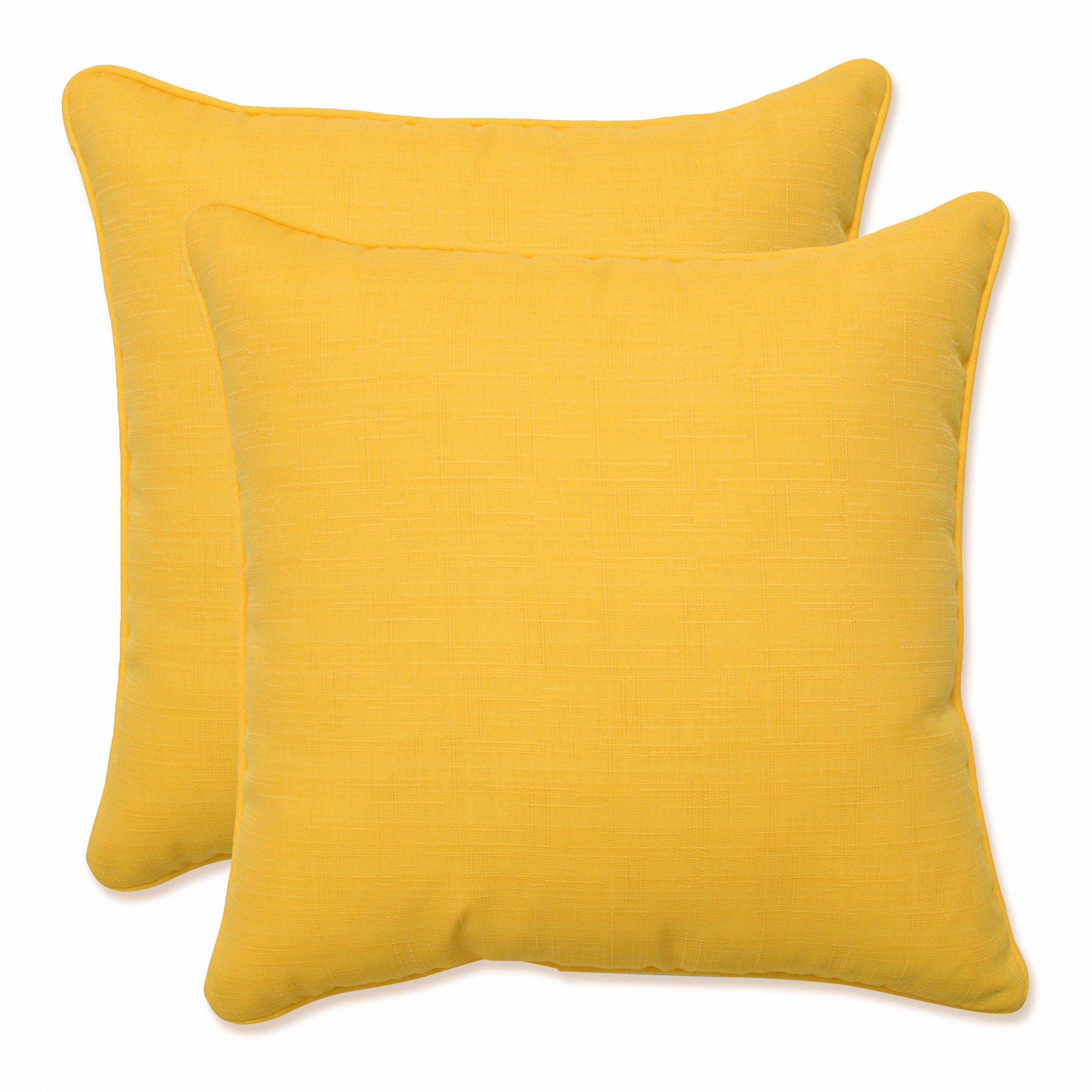 Outdoor/Indoor Fresco Solids Yellow 16.5-inch Throw Pillow (Set of 2)