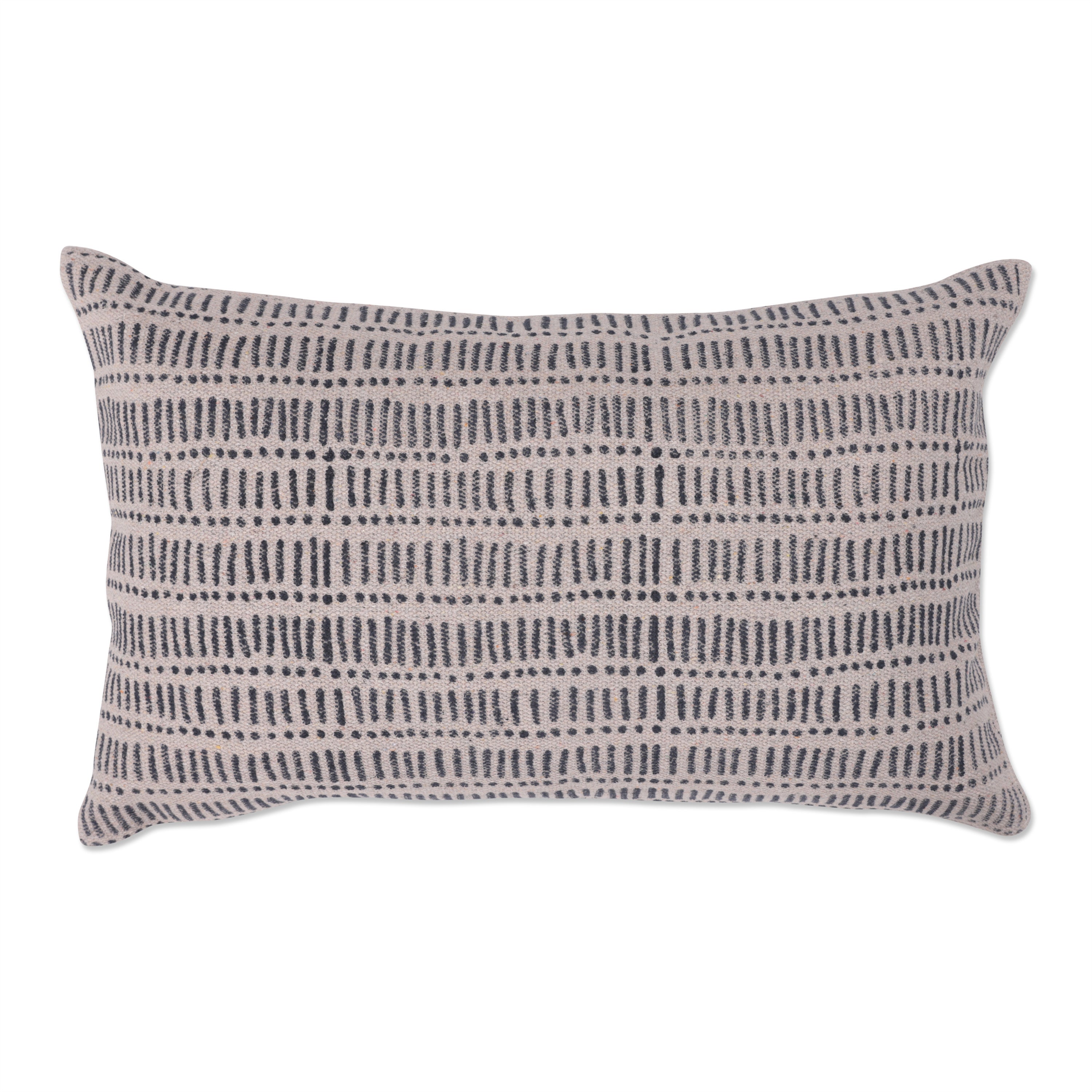Christmas/Holiday Lumbar Throw Pillow, Dashing Dots in Black, 12" x 20"