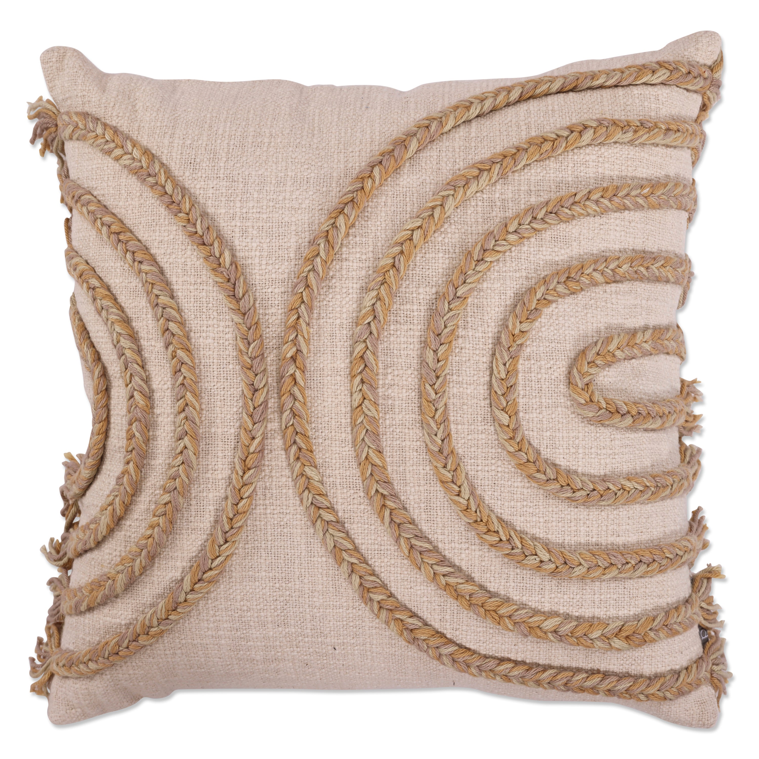 Indoor Abstract Circles Yellow 18-inch Throw Pillow