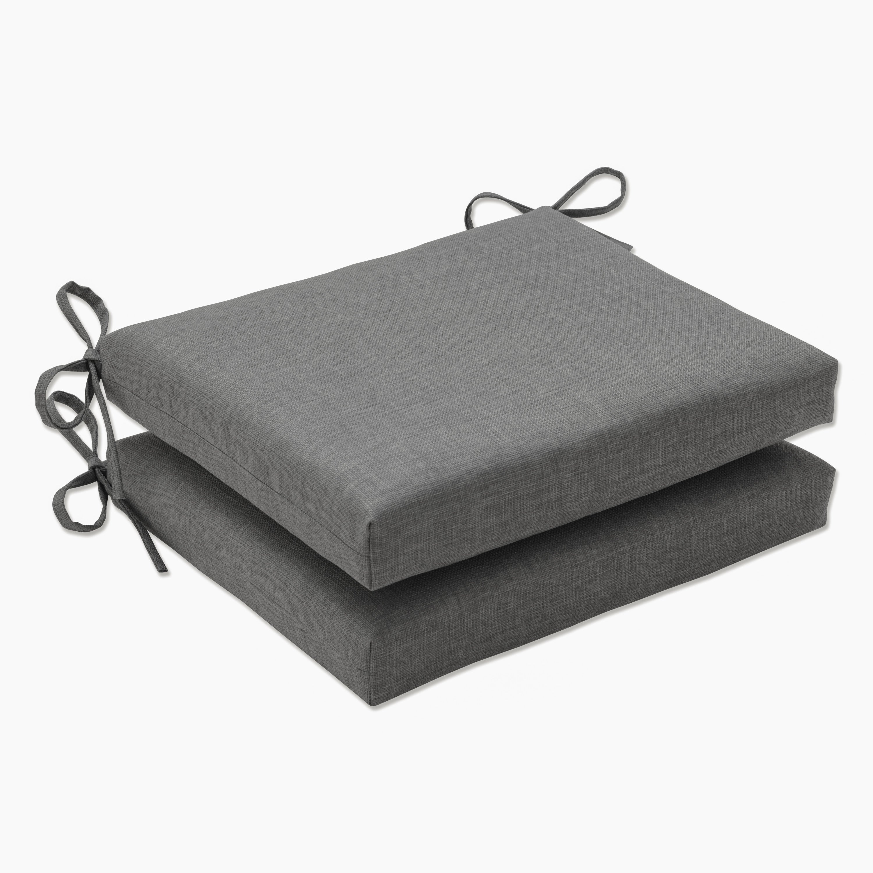 Outdoor/Indoor Rave Graphite Squared Corners Seat Cushion (Set of 2)